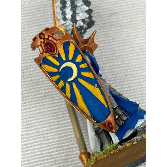 Hand Painted Warhammer Fantasy High Elf Hero Miniature Winged Helm Shield - Picture 8 of 9
